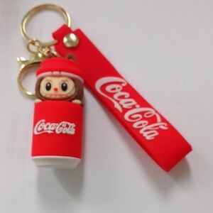 Coca-Cola Red and White Keychain or Bag Charm with Character